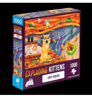 P1000T Exploding Kittens Scre Exploding Kittens Puzzle: Spicy Scream