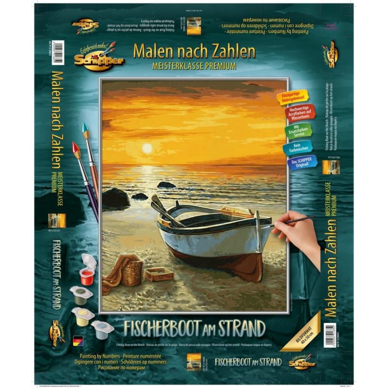 MNZ - Fischerboot 40x50 Malen nach Zahlen