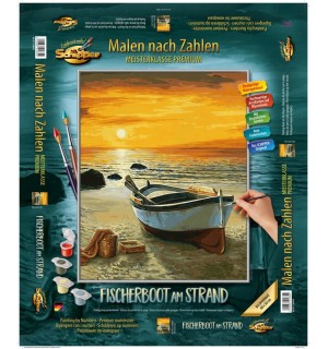 MNZ - Fischerboot 40x50 Malen nach Zahlen