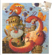 Djeco - (N) Formenpuzzle: Vaillant and the dragon - 54pds