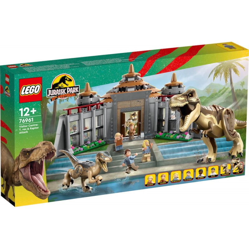 LEGO® Jurassic World™ 76961 Angriff des T. rex und des Raptors aufs Besucherzentrum