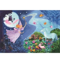 Djeco - Formenpuzzle: The fairy and the unicorn - 36 pcs