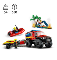 LEGO® City 60412 Feuerwehrgeländewagen mit Rettungsboot