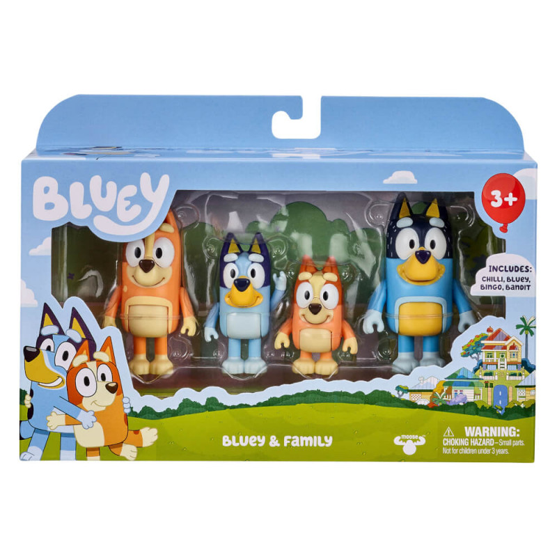 mooseToys BLUEY Figuren 4er pack - Familie