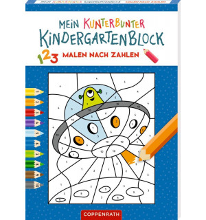 Mein k. Kindergartenblock: Malen nach Zahlen (Weltall)