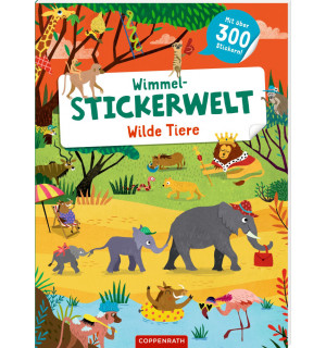 Wimmel-Stickerwelt: Wilde Tiere