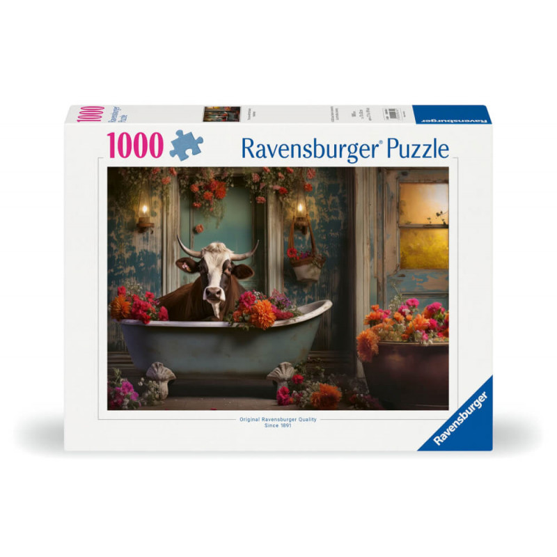 Ravensburger 12000782 Puzzle The cow in the bathtub 1000 Teile