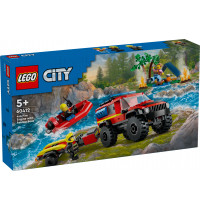 LEGO City 60412 - Feuerwehrgeländewagen mit Rettungsboot