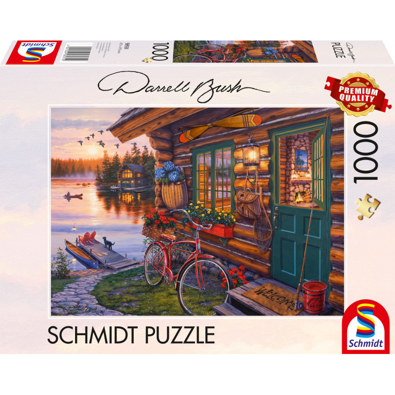 Schmidt Spiele - Darrel Bush: Seehütte mit Fahrrad