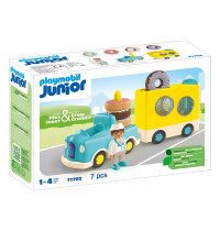 PLAYMOBIL JUNIOR 71702 - Verrückter Donut Truck mit Stapel- und Sortierfunktion