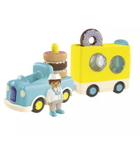 PLAYMOBIL JUNIOR 71702 - Verrückter Donut Truck mit Stapel- und Sortierfunktion