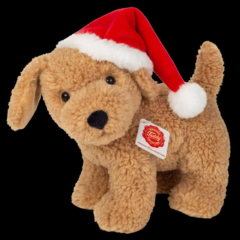 Hund m. Weihnachtsmütze 20 cm