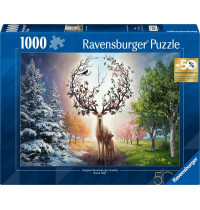 Ravensburger 12001088 Puzzle Der magische Hirsch und die vier Jahreszeiten  1000 Teile